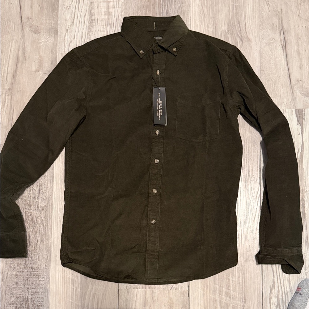 Banana Republic Factory Olive Button-Down Shirt